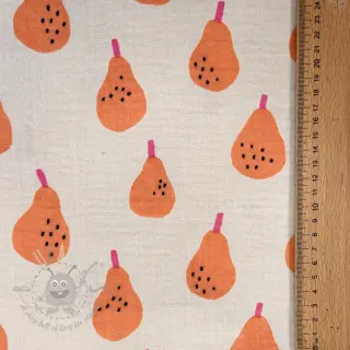 Dubbelgaas/mousseline Pears peach by JENNIFER BOURON ORGANIC