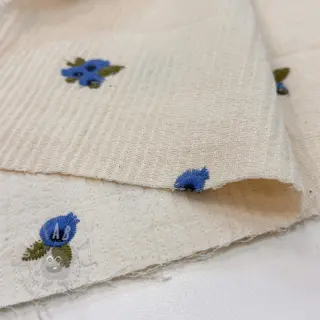 Dubbelgaas/mousseline EMBROIDERY STRIPED Fruit natural