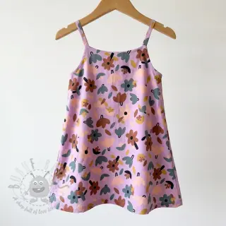 Katoenen stof Flowers lavender by JENNIFER BOURON ORGANIC