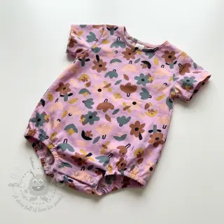 Katoenen stof Flowers lavender by JENNIFER BOURON ORGANIC