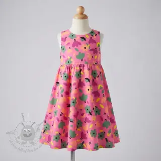 Katoenen stof Flowers pink by JENNIFER BOURON ORGANIC