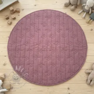 Dubbelgaas/mousseline STEPPED Cherries mauve