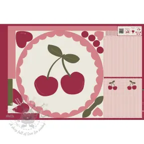 Katoenen stof Cherries playmat PANEL digital print