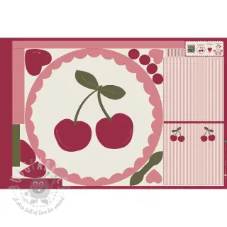 Katoenen stof Cherries playmat PANEL digital print