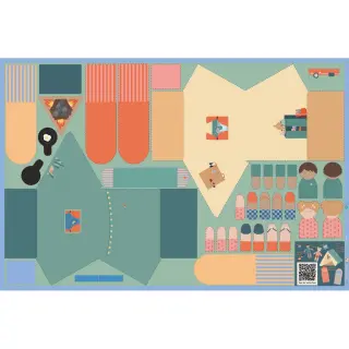 Bavlnená látka Lets go camping PANEL digital print