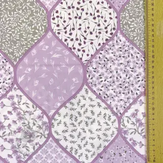 Katoenen stof Flowers patchwork lilac