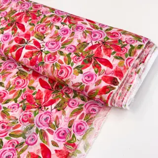 Viscose RAYON POPLIN Printed Rosie design En
