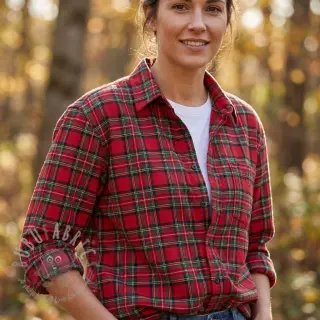 Katoenen stof LIGHT FLANNEL Check design G