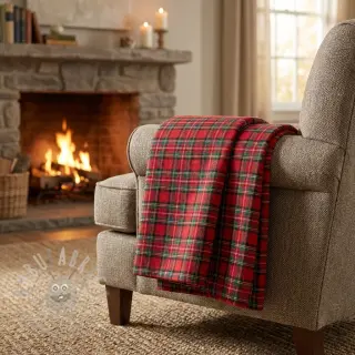 Katoenen stof LIGHT FLANNEL Check design G