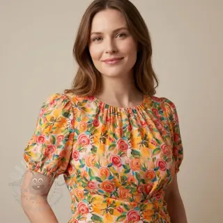 Viscose RAYON POPLIN Printed Rosie design C