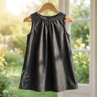 Katoenen stof JEANS Chambre black