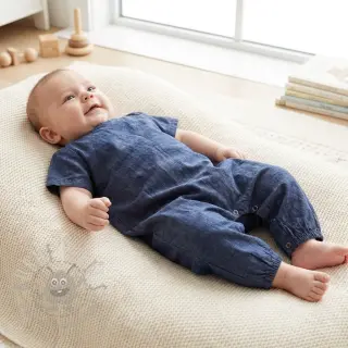 Katoenen stof JEANS Chambre dark blue