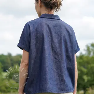 Katoenen stof JEANS Chambre dark blue