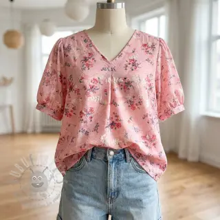 Katoenen stof met bijmenging van Burny lovely pink