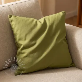 Katoenen stof TWILL soft brushed lime