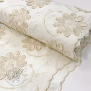Katoenen stof EMBROIDERY Bellagio butter