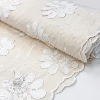 Katoenen stof EMBROIDERY Bellagio cream
