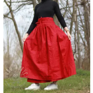 Voorgewassen linnen dark red