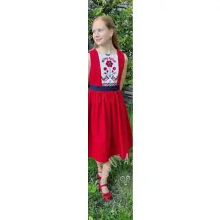Voorgewassen linnen dark red