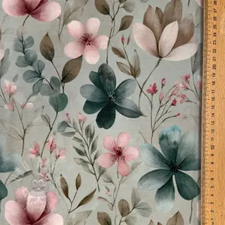 Tricot VISCOSE LYCRA HEAVY Classic flowers design C