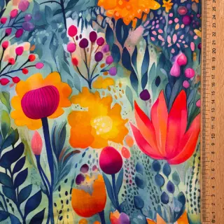 Úplet VISCOSE LYCRA HEAVY Tulips design E