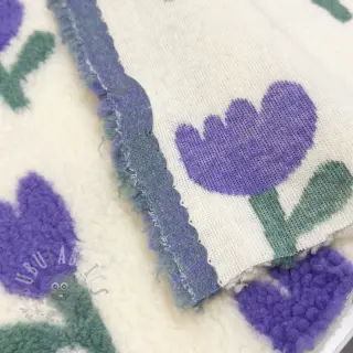 Mantelstof TEDDY JACQUARD Tulips off white