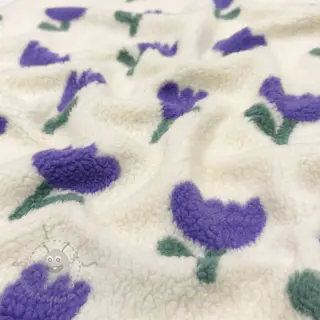 Mantelstof TEDDY JACQUARD Tulips off white