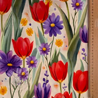 Tricot VISCOSE LYCRA HEAVY Tulips design En