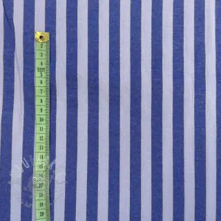 Katoenen stof YARN DYED BIG Stripes blue