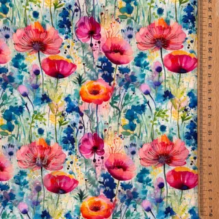 Viscose met linnen Bright and bold design C