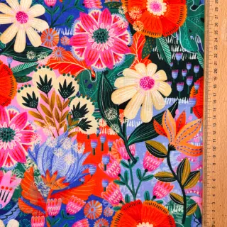 Viscose met linnen Bright and bold design A