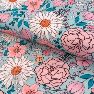 Viscose met linnen Bright and bold design D