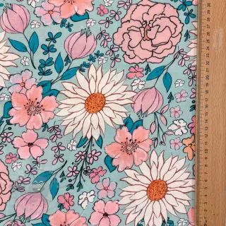 Viscose met linnen Bright and bold design D