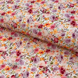 Viscose met linnen Floral design C