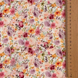 Viscose met linnen Floral design C