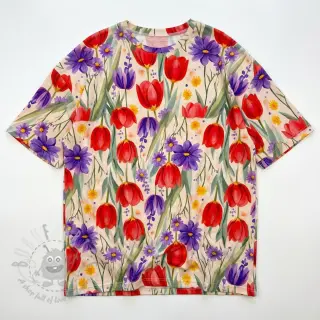 Tricot VISCOSE LYCRA HEAVY Tulips design A