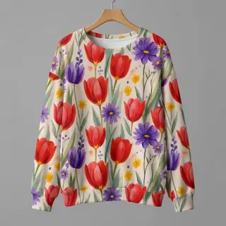 Úplet VISCOSE LYCRA HEAVY Tulips design A