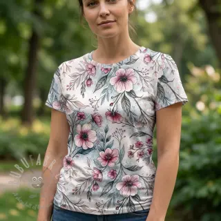 Tricot VISCOSE LYCRA HEAVY Classic flowers design D