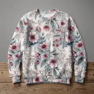 Úplet VISCOSE LYCRA HEAVY Classic flowers design D