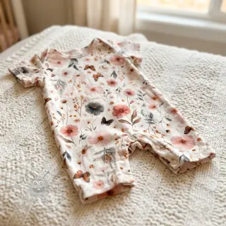 Viscose met linnen Flower sea design D