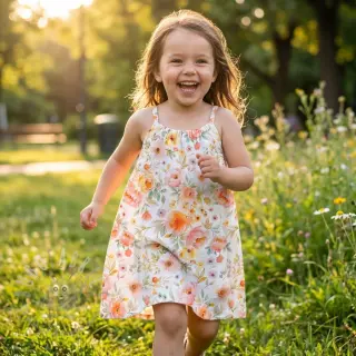 Viscose met linnen Floral design En