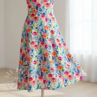 Viscose met linnen Bright and bold design C