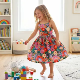 Viscose met linnen Bright and bold design En