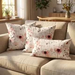 Viskóza s ľanom Flower sea design C