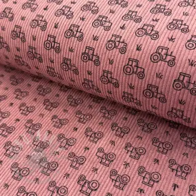 Ribfluweel STRETCH Tractors old pink