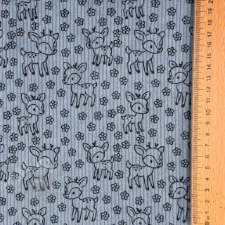 Ribfluweel STRETCH Little deer old blue