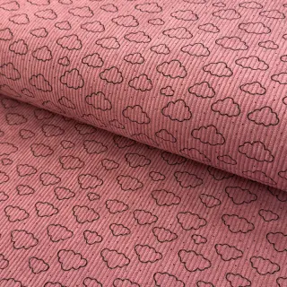 Menčester STRETCH Little clouds old pink