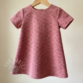 Ribfluweel STRETCH Little clouds old pink