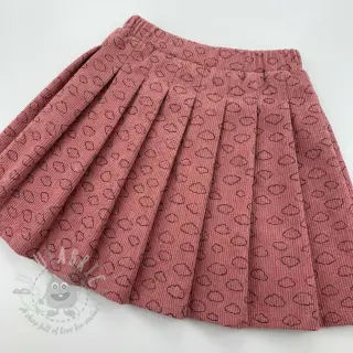 Ribfluweel STRETCH Little clouds old pink