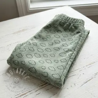 Ribfluweel STRETCH Little clouds old green